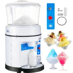 VEVOR 110V Commercial Ice Shaver Crusher 1100LBS/H With 17.6 LBS Hopper, 350W Tabletop Electric Snow Cone Maker 320 RPM Rotate Speed, White -Vevor GUEST 8f99dc4f 4476 4d92 b5b5 4377fcdde1aa