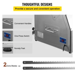 VEVOR Commercial Toast Bread Slicer, 12mm Thickness Electric Bread Cutting Machine, 31PCS Commercial Bakery Bread Slicer, Silver -Vevor GUEST 8fa6ed63 d102 49a6 b6fb e8f66327dfbe