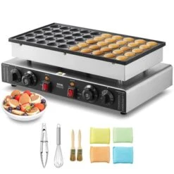VEVOR Mini Dutch Pancake Maker, 50PCS 43mm Diameter Dorayaki Baker Machine, 1700W Commercial Electric Poffertjes Grill, Non-stick Stainless Steel -Vevor GUEST 8fb16a7c 48fc 41e0 9ee9 e5c691f7fb13