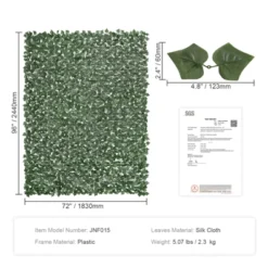 VEVOR Ivy Privacy Fence, 96 X 72 In Artificial Green Wall Screen, Greenery Ivy Fence With Strengthened Joint, Faux Hedges Vine Leaf Decoration -Vevor GUEST 8ff6c571 0bd2 4a94 8c9c a5b00fbce81b