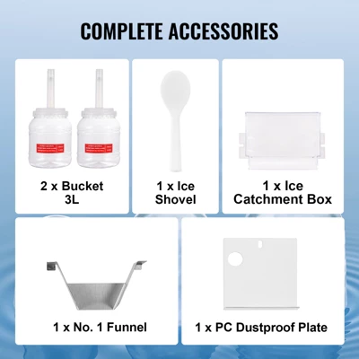 VEVOR Commercial Snowflake Ice Machine, 176.4LBS/24H Snowflake Ice Maker, Stainless Steel Ice Shaver Machine, Electric Snow Cone Maker, Silver 6 VEVOR Commercial Snowflake Ice Machine, 176.4LBS/24H Snowflake Ice Maker, Stainless Steel Ice Shaver Machine, Electric Snow Cone Maker, Silver - Image 6