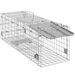 VEVOR Live Animal Cage Trap, 24" X 8" X 8" Humane Cat Trap Galvanized Iron, Folding Animal Trap With Handle For Rabbits, Stray Cats, Squirrels -Vevor GUEST 9094697d e492 49e2 87de 5587e7b9213d