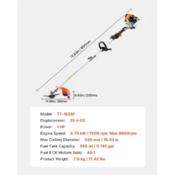 VEVOR String Trimmer, 25.2CC 2-Stroke, Gas Powered Weed Wacker, 16.9" Cordless Grass Trimmer, Multi-Functional Lawn Edger With Shoulder Strap -Vevor GUEST 90fe360f 710a 422c 88e7 c9398b5c5625