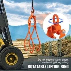 VEVOR Timber Claw Hook, 36 Inch 4 Claw Log Grapple For Logging Tongs, Swivel Steel Log Lifting Tongs, Eagle Claws Design With 3307 Lbs/1500 Kg -Vevor GUEST 914abad0 4508 4220 a9cf 40a4543826b2