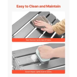 VEVOR Adirondack Ottoman, 16.9L X 18.9W X 13H Inch HDPE Plastic Folding Adirondack Ottoman, Weather-Resistant Foot Rest For Adirondack Chair, Gray -Vevor GUEST 92317bdb 6336 4b7c 9a27 73b422a34c46