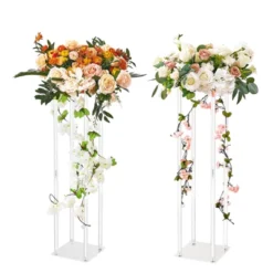 VEVOR 2PCS 31.5inch High Wedding Flower Stand, With Acrylic Laminate,Acrylic Vase Column Geometric Centerpiece Stands, Floral Display Rack -Vevor GUEST 923e5f7e fe64 404d 9780 434f6bce1a0e