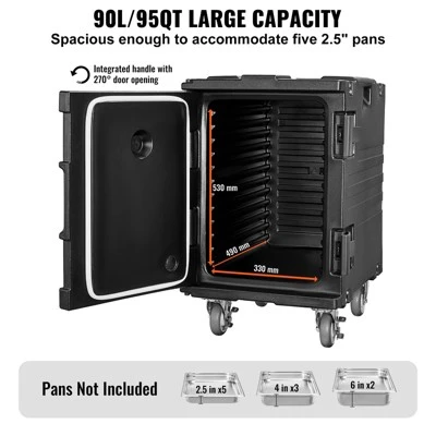 VEVOR Insulated Food Pan Carrier, 95 Qt Hot Box For Catering, Food Box Carrier With Buckle, Front Loading Food Warmer With Handles 3 VEVOR Insulated Food Pan Carrier, 95 Qt Hot Box For Catering, Food Box Carrier With Buckle, Front Loading Food Warmer With Handles - Image 3