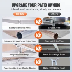 VEVOR Manual Retractable Awning, 8 X 7 Ft Outdoor Patio Awning Retractable Sun Shade, Water-Resistant Polyester Patio Door Window Awning Sunshade -Vevor GUEST 9269b136 16d5 49a4 8082 1e59e6336086