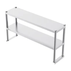 VEVOR Double Overshelf, Double Tier Stainless Steel Overshelf, 12 X 48 Inch Double Deck Overshelf, Height Adjustable Overshelf Prep Work Table -Vevor GUEST 92883cea 4080 4df1 9a1c 6322b866660f