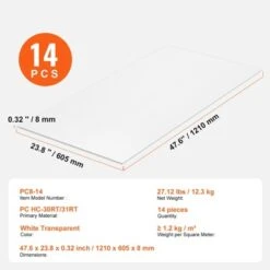 VEVOR 14 Pack Polycarbonate Greenhouse Panels, 2' X 4' X 0.32'' Roof Panels Sheets, Waterproof UV Protected Corrugated Plastic Roofing -Vevor GUEST 936475a5 4217 4c5f bc1e 826d411b6008