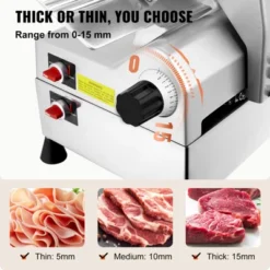 VEVOR Automatic Meat Slicer, 540W Deli Slicer, 2 PCS 10" Stainless Steel Removable Blade, 0-15mm Adjustable Thickness, Child Lock Protection -Vevor GUEST 93eeca7a 069a 425c 8996 91ce730358a7