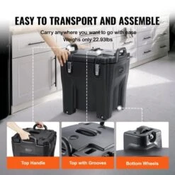 VEVOR Insulated Food Carrier, 32Qt Capacity, Stackable Catering Hot Box With Stainless Steel Barrel, Top Load LLDPE Food Warmer, Black -Vevor GUEST 9416ad08 ba50 487d 81c5 e6589e06345c