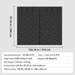 VEVOR Garage Door Screen For Winter, 10x8FT, Garage Door Insulation Kit, Magnetic Thermal Insulated Door Curtain With 300D Oxford Fabric, Black -Vevor GUEST 9441d4d3 8d7b 45c1 9b9a 60b12ad91a11