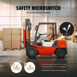 VEVOR Universal Forklift Seat, Fold Down Tractor Seat With Adjustable Angle Back And Micro Switch, 6.3-13.4 Inch Extended Slot, Black -Vevor GUEST 94767f70 eb92 483a 8c74 31ef2c797fbd