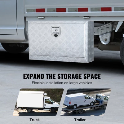 VEVOR Underbody Truck Box, 30"×14"×16" Pickup Storage Box, Heavy Duty Aluminum Diamond Plate Tool Box With Lock And Keys, Waterproof Trailer Storage 2 VEVOR Underbody Truck Box, 30"×14"×16" Pickup Storage Box, Heavy Duty Aluminum Diamond Plate Tool Box With Lock And Keys, Waterproof Trailer Storage - Image 2