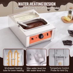 VEVOR Chocolate Tempering Machine, 17.6 Lbs 2 Tanks Chocolate Melting Pot TEMP Control 86~185℉,1500W Stainless Steel Electric Commercial Food Warmer -Vevor GUEST 95032611 7e83 4b4f ba43 0cea44b4638e