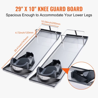 VEVOR Concrete Knee Boards Stainless Steel, 30'' X 10'' Concrete Sliders, Knee Boards For Concrete, Concrete Knee Pads Moving Sliders 6 VEVOR Concrete Knee Boards Stainless Steel, 30'' X 10'' Concrete Sliders, Knee Boards For Concrete, Concrete Knee Pads Moving Sliders - Image 6
