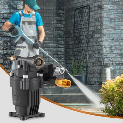 VEVOR Pressure Washer Pump, 3/4" Shaft Horizontal, 3500 PSI, 2.5GPM, Replacement Power Washer Pumps Kit With 5 Nozzles, Black 1 VEVOR Pressure Washer Pump, 3/4" Shaft Horizontal, 3500 PSI, 2.5GPM, Replacement Power Washer Pumps Kit With 5 Nozzles, Black