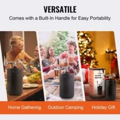 VEVOR Beer Growler Tap System, 170Oz 5L Mini Keg, 304 Stainless Steel Pressurized Beer Growler With Pressure Display, CO2 Regulator Faucet, Black -Vevor GUEST 960ef867 2a73 4287 ab00 dc6dfaa5b143