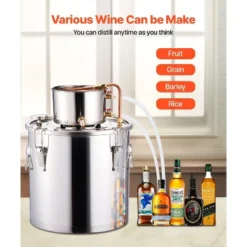 VEVOR Alcohol Still, 8 Gal / 30 L Stainless Steel Water Alcohol Distiller With Copper Coil, Home Brewing Refining Fermentation Kit, Silver -Vevor GUEST 9631d647 6933 4351 b50c 1c6c3d73c4e3
