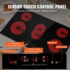 VEVOR Electric Cooktop, 36 Inch 5 Burners Built-in Electric Stove Top, 8600W Ceramic Top Radiant Cooktop With Glass Panel, Touch Control, Timer 10 VEVOR Electric Cooktop, 36 Inch 5 Burners Built-in Electric Stove Top, 8600W Ceramic Top Radiant Cooktop With Glass Panel, Touch Control, Timer -Vevor GUEST 966f7307 d4c5 4b3c b658 59885ce92c6a