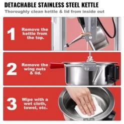 VEVOR Popcorn Maker, 850W Popcorn Popper Machine, 8 Oz Kettle Makes 48 Cups Per Batch, Countertop Popcorn Maker With Tempered Glass, Black 13 VEVOR Popcorn Maker, 850W Popcorn Popper Machine, 8 Oz Kettle Makes 48 Cups Per Batch, Countertop Popcorn Maker With Tempered Glass, Black -Vevor GUEST 96dffb16 73f9 4772 b778 64e1f2433c21