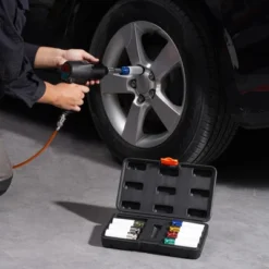 VEVOR Lug Nut Impact Socket Set, 1/2 Inch Drive Metric And SAE 6-Point Deep Socket Set, 8 Total Lug Nut Sizes, CR-MO Steel Wheel Socket Set Black