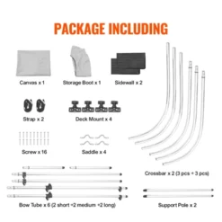 VEVOR 3 Bow Bimini Top Boat Cover, Detachable Mesh Sidewalls, 600D Polyester Canopy With 1" Aluminum Alloy Frame -Vevor GUEST 96f56725 8301 4d8d 838c 5254befe8d2a