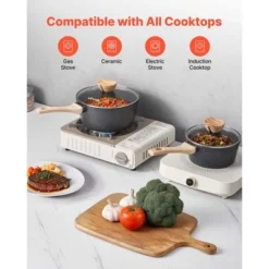VEVOR Saucepan Set, 1.5 QT & 2.5 QT Nonstick Saucepan With Glass Lids, Multipurpose Cooking Sauce Pots With Detachable Handles, Black -Vevor GUEST 974c9304 58c8 4e51 9ff5 64e46e6bb66d