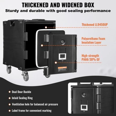 VEVOR Insulated Food Pan Carrier, 95 Qt Hot Box For Catering, Food Box Carrier With Buckle, Front Loading Food Warmer With Handles 4 VEVOR Insulated Food Pan Carrier, 95 Qt Hot Box For Catering, Food Box Carrier With Buckle, Front Loading Food Warmer With Handles - Image 4