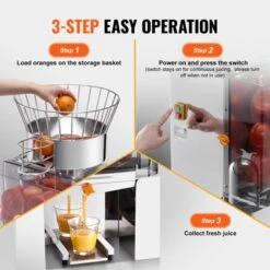 VEVOR Commercial Orange Juicer Machine, 120W Automatic Feeding Juice Extractor, Stainless Steel Juice Extractor For 25 Oranges Per Minute 13 VEVOR Commercial Orange Juicer Machine, 120W Automatic Feeding Juice Extractor, Stainless Steel Juice Extractor For 25 Oranges Per Minute -Vevor GUEST 98521799 601a 4dfb ae4b 3ee136231a50
