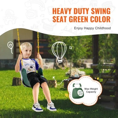 VEVOR 2-Pack Swing Seats, With 66 Inch Coated Chains And Snap Hooks, Support 300 Lbs Swings Replacement For Outdoor Swing Set, Green 2 VEVOR 2-Pack Swing Seats, With 66 Inch Coated Chains And Snap Hooks, Support 300 Lbs Swings Replacement For Outdoor Swing Set, Green - Image 2