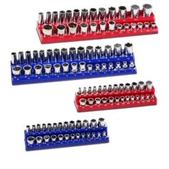 VEVOR Magnetic Socket Organizer Set, 4PCS Magnetic Socket Holder, 1/4'' & 3/8'' Metric SAE Socket Trays With Clear Labels, Hold Up To 108PCS Standard -Vevor GUEST 98d701d4 4fc2 48d3 b53a a7f3b0456641