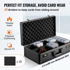 VEVOR Graded Card Storage Box, 5 Slots, Graded Sports Cards Holder Carrying Case, For 162 PSA Graded Cards 115 BGS Cards 130 SGC Cards -Vevor GUEST 99128e36 0924 469b 9537 a4ed9c1ac391