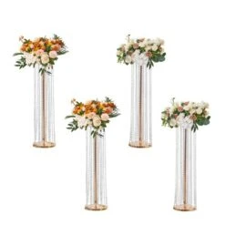VEVOR 4PCS 35.43inch Tall Crystal Wedding Flowers Stand Luxurious Centerpieces Flower Vases Crystal Gold Vase Metal,Perfect For T-stage Wedding Part -Vevor GUEST 995a713a f0bb 4e03 b37e 42b79c645b3c