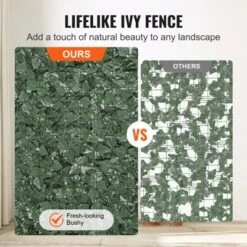VEVOR Ivy Privacy Fence, 96 X 72 In Artificial Green Wall Screen, Greenery Ivy Fence With Strengthened Joint, Faux Hedges Vine Leaf Decoration -Vevor GUEST 9999d057 8b0b 4a53 9461 e34a63bc9713 1