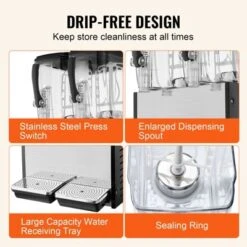 VEVOR Commercial Beverage Dispenser, 2 Tanks 12 L / 12.7 QT Per Tank Juice Dispenser, 286W Stainless Steel Ice Tea Drink Machine -Vevor GUEST 9a35f2b2 9ee7 4e47 b6c5 58e43d646ddc