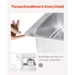 VEVOR Chafing Dish Buffet Set, 8 Qt 2 Pack, Stainless Steel Chafer With 2 Full Size Pans,Rectangle Catering Warmer Server With Lid Water Pan, Silver -Vevor GUEST 9a3f1946 3406 4c16 a676 99448438cb9b
