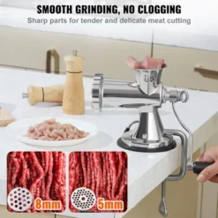 VEVOR Manual Meat Grinder, 304 Stainless Steel Hand Meat Grinder With Suction Cup + Steel Table Clamp, Meat Mincer Sausage Maker & 2 Cutting Plates -Vevor GUEST 9ac583e0 9304 450e 801c 407a7daf1f4d