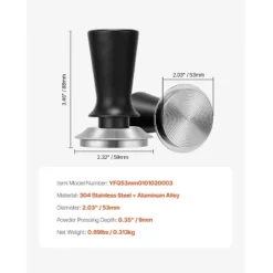 VEVOR Espresso Tamper 53mm, Spring Loaded Coffee Tamper, 30 Lbs Tamper Tool Espresso, Stainless Tamper With Non-Slip Grip, Black -Vevor GUEST 9ad5072b 7a90 4354 bf28 23fbaec45bc8