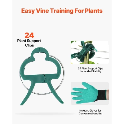 VEVOR Cucumber Trellis For Climbing Plants, 35" X 55" Foldable Cucumber Trellis Set With Plant Clips, Metal Garden Trellis For Raised Bed 5 VEVOR Cucumber Trellis For Climbing Plants, 35" X 55" Foldable Cucumber Trellis Set With Plant Clips, Metal Garden Trellis For Raised Bed - Image 5