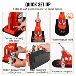 VEVOR Button Maker Machine, 75 Mm (3 Inch) Badge Punch Press Kit, Children DIY Gifts Pin Maker, Button Making Supplies, Orange -Vevor GUEST 9b5fe24d fea1 4dfe 8254 5d5c9e2584d3