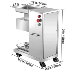 VEVOR 110V Commercial Meat Cutter Machine 1100LB/H Electric Meat Cutting Machine 750W Commercial Meat Slicer 3mm Blade, Silver -Vevor GUEST 9c3799f2 a839 47ba 8273 4ef78f5302fd