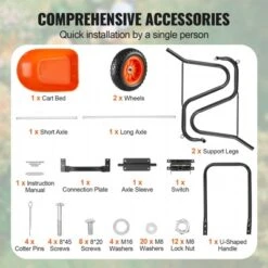 VEVOR Wheelbarrow Cart, 5 Cu. Ft. Load & 397 Lbs Capacity, 2 Wheels Garden Dump Cart, Garden Wagon With Handle &  10"  Wide Track Wheels -Vevor GUEST 9c4a31de 8964 476d ade5 b507cacfe2ed