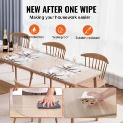 VEVOR Plastic Table Cover, 24 X 96 Inch 1.5 Mm Thick Clear Table Protector, Rectangle PVC Desk Mat, Waterproof & Easy Cleaning, Transparent 10 VEVOR Plastic Table Cover, 24 X 96 Inch 1.5 Mm Thick Clear Table Protector, Rectangle PVC Desk Mat, Waterproof & Easy Cleaning, Transparent -Vevor GUEST 9c559410 5cac 4240 b433 bf8f3cd7ba8f 1