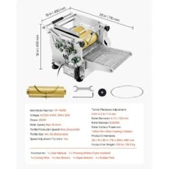VEVOR Electric Tortilla Maker, Automatic Corn Tortilla Making Machine With Non-Stick Coating And Two Molds(4 In + 6 In), Silver -Vevor GUEST 9ca200e5 708f 45c9 a8c6 e53c3103ba31