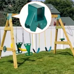 VEVOR A-Frame Middle Swing Set Brackets, Heavy Duty Carbon Steel Swing Set Hardware With Mounting Hardware, Green