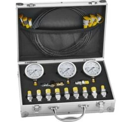 VEVOR Hydraulic Pressure Test Kit, 250/400/600bar, 3 Gauges 11 Test Couplings 3 Test Hoses, Excavator Hydraulic Test Gauge Set, Silver -Vevor GUEST 9d8f8fd3 256a 436f 9124 434f87594ab9