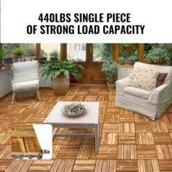 VEVOR Interlocking Deck Tiles Solid Wood, 10 Pack,12"x12" Waterproof Camphor Pine Wood Flooring All Weather Use, Patio Floor Decking Covering Tiles 10 VEVOR Interlocking Deck Tiles Solid Wood, 10 Pack,12"x12" Waterproof Camphor Pine Wood Flooring All Weather Use, Patio Floor Decking Covering Tiles -Vevor GUEST 9dda7e18 89c6 4a03 914f 7c110107611b