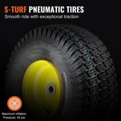 VEVOR Lawn Mower Tires With Rim, 15x6-6" Tubeless Tractor Tires, 2-Pack Tire And Wheel Assembly, S-Turf Pneumatic Tires, 3" Offset Hub, Black -Vevor GUEST 9de99061 c486 4fc4 baa2 fdcb31d9aaee